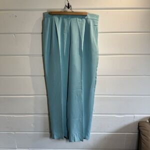 Vintage Rena Rowan Silk Blue Dress Pants Women's size 18W, Workwear, Pleated